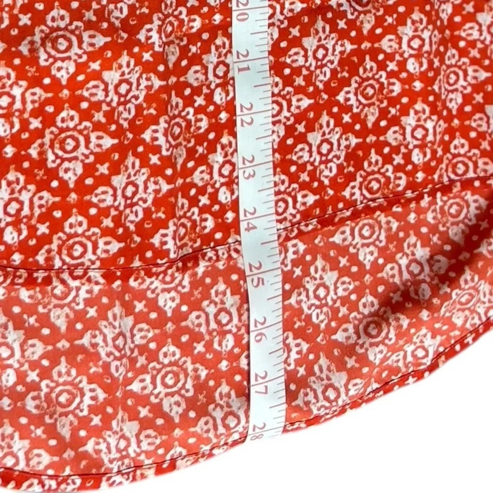 Michael Kors Women's Sleeveless Blouse Orange White‎ Back Zip Size S